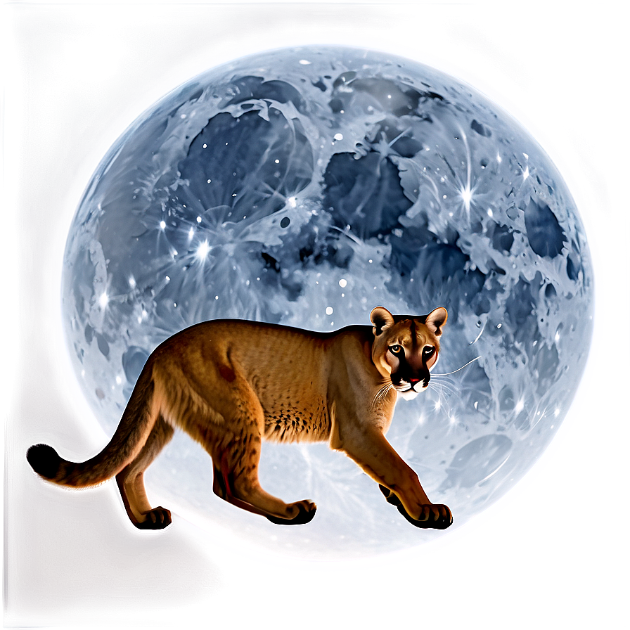 Mountain Lion In Moonlight Png 06262024