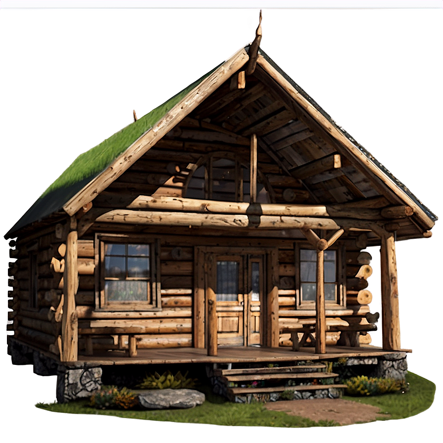 Mountain Log Cabin View Png Rxh