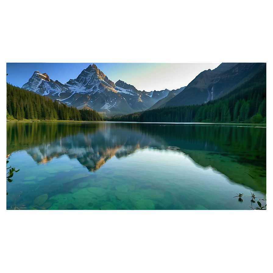 Mountain Reflection Lake Png Hyb78