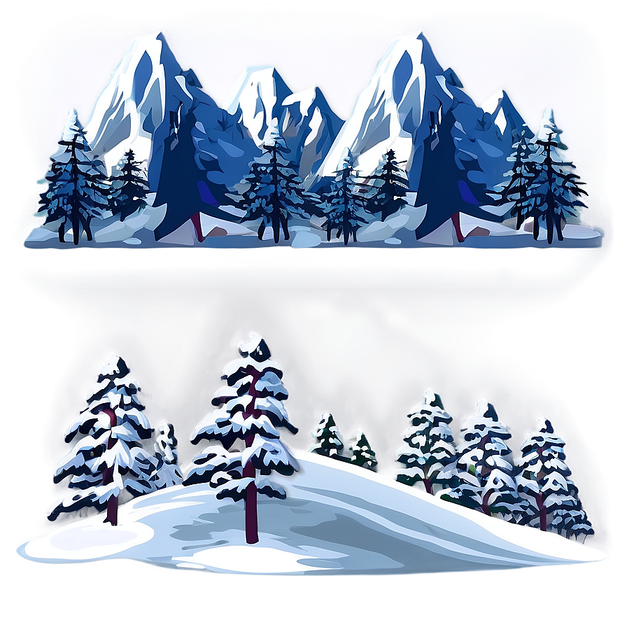 Mountain Winter Wonderland Png Eab52