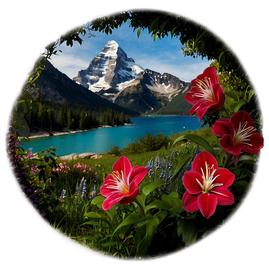 Mountain With Flowers Png Elx9