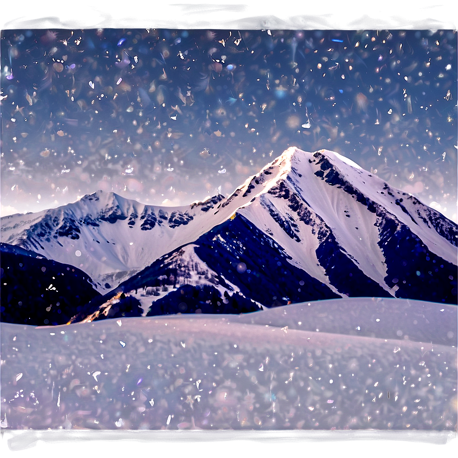 Mountain With Snowflakes Png 81