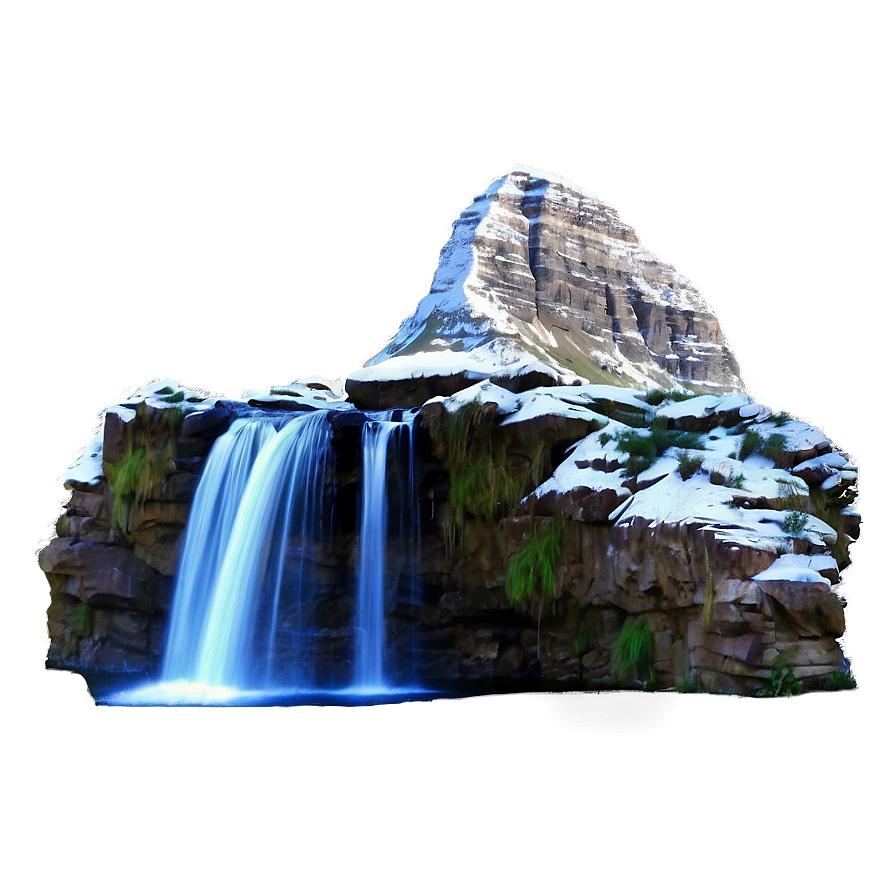 Mountain With Waterfall Png 1