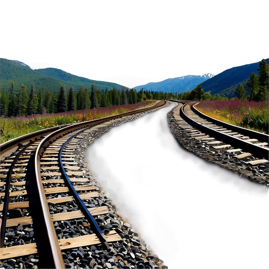 Mountainous Landscape Railroad Tracks Png 06122024