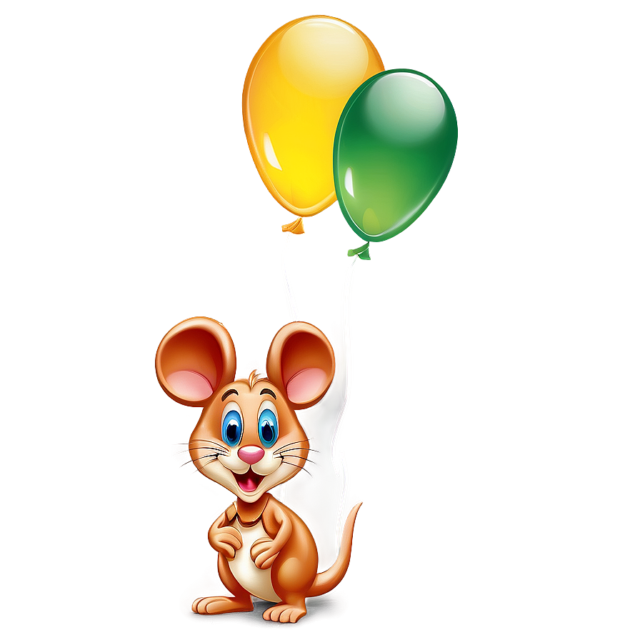 Mouse With Balloon Png 05042024