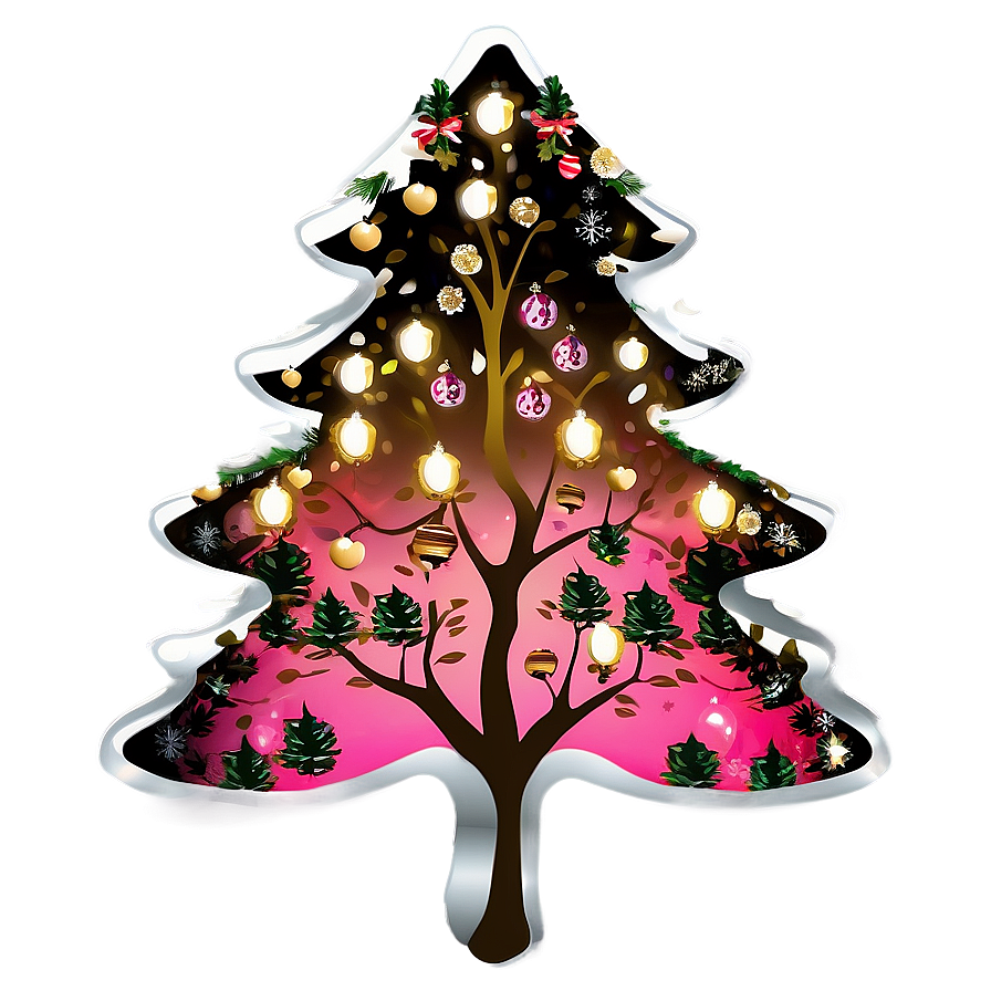 Mulberry Pink Christmas Tree Png Hwm78