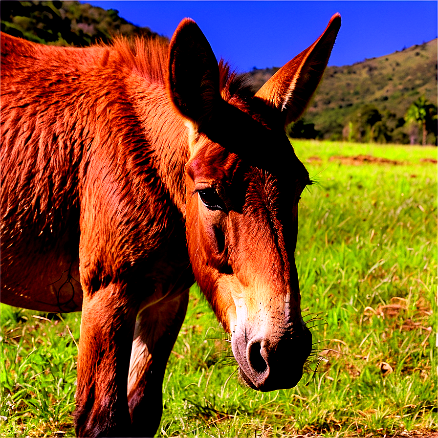 Mule Grazing Peacefully Png 64