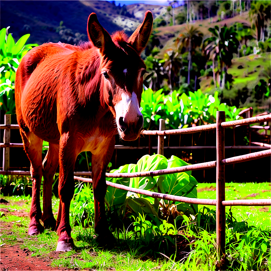 Mule In Farm Setting Png Apy