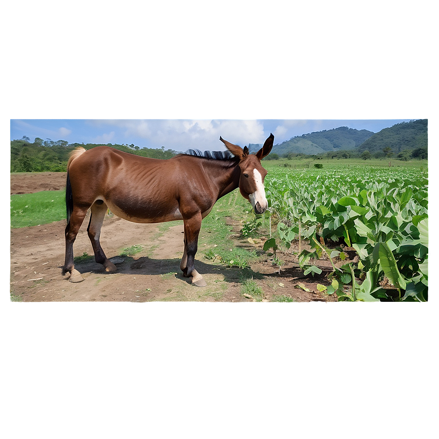 Mule In Farm Setting Png Gvd68