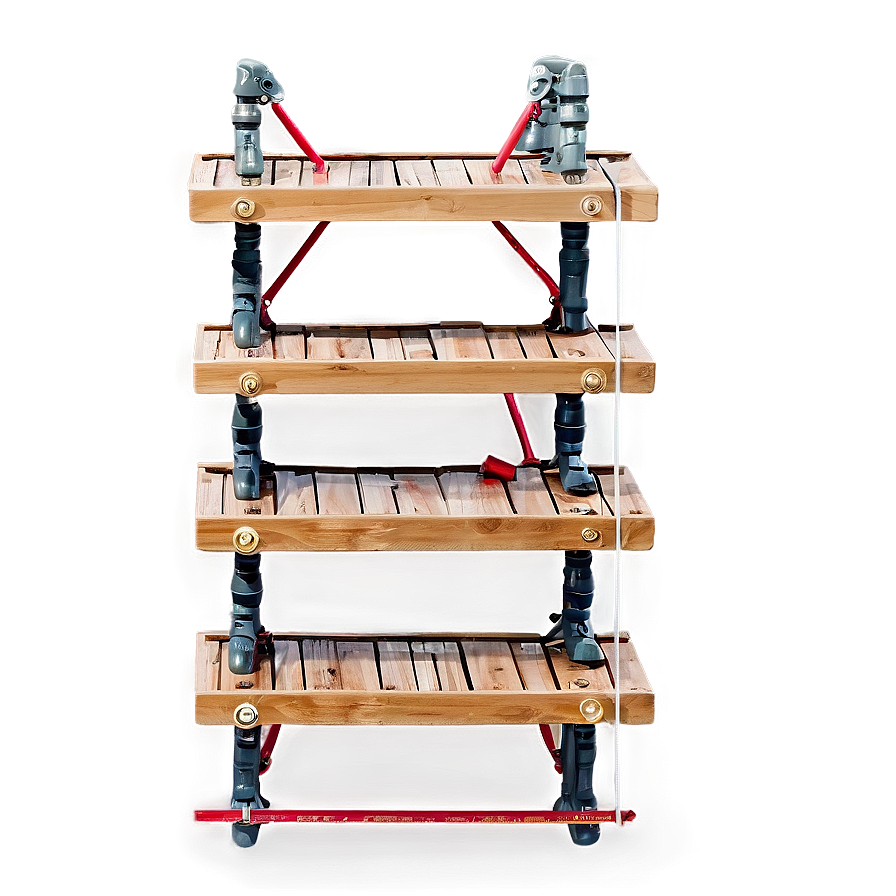 Multi-level Wood Shelf Structures Png Xns