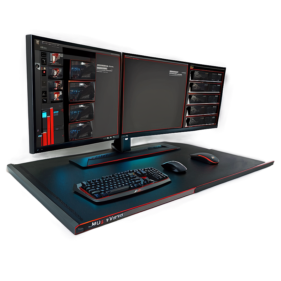 Multi-monitor Gaming Desk Png Mhr96