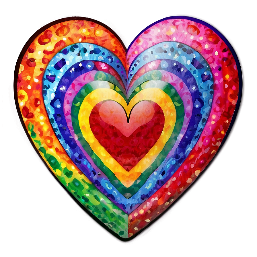 Multicolor Heart Shape Png Wde