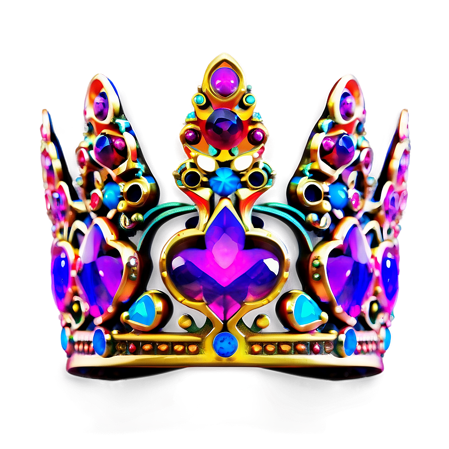 Multicolor Neon Crown Png 06272024