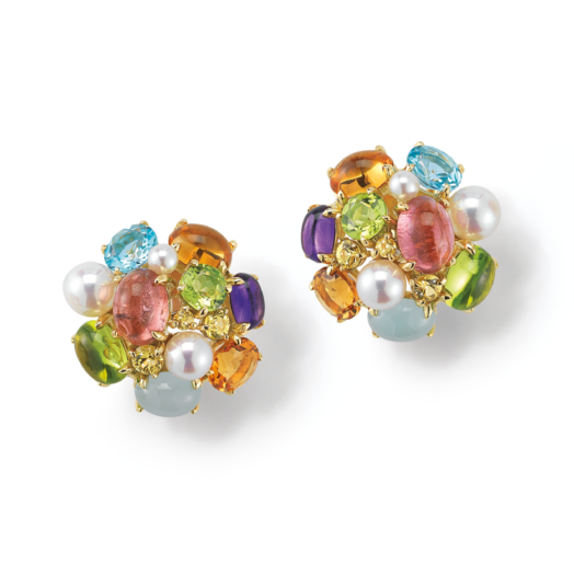 Multicolored Gemstone Earrings Product Photography