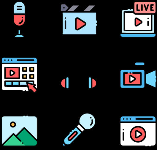 Multimedia Play Button Icons Set