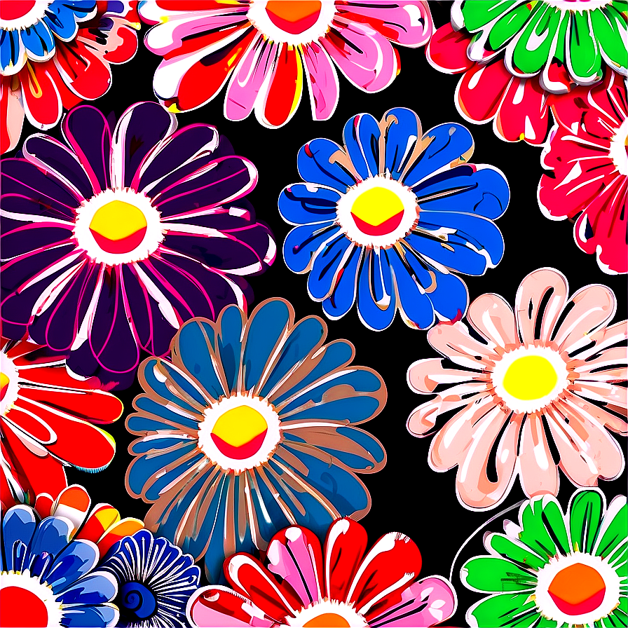 Murakami Flower Fabric Pattern Png 06252024