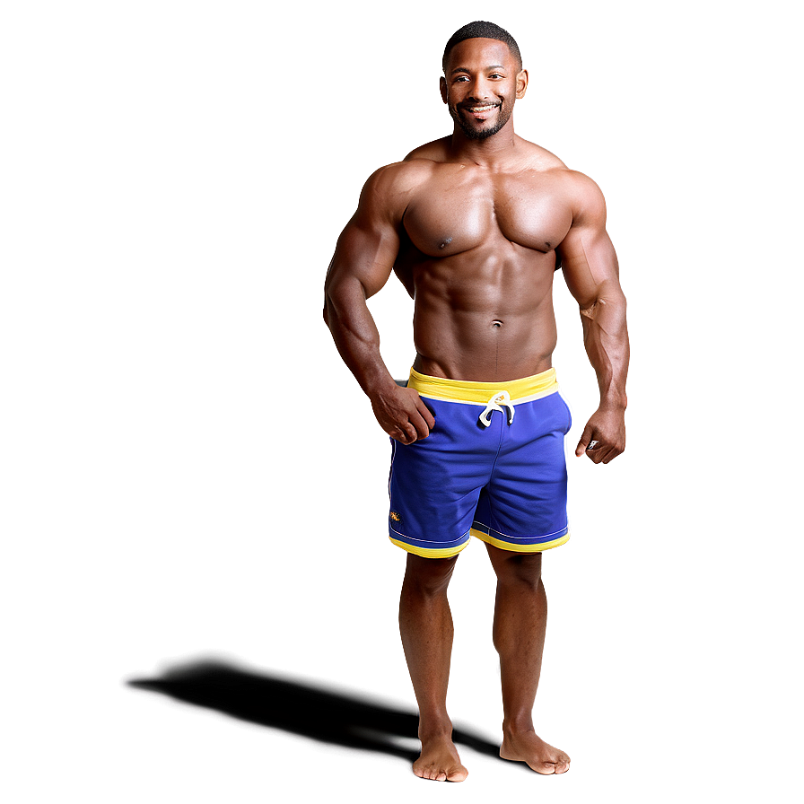 Muscle Man On Beach Png 06252024