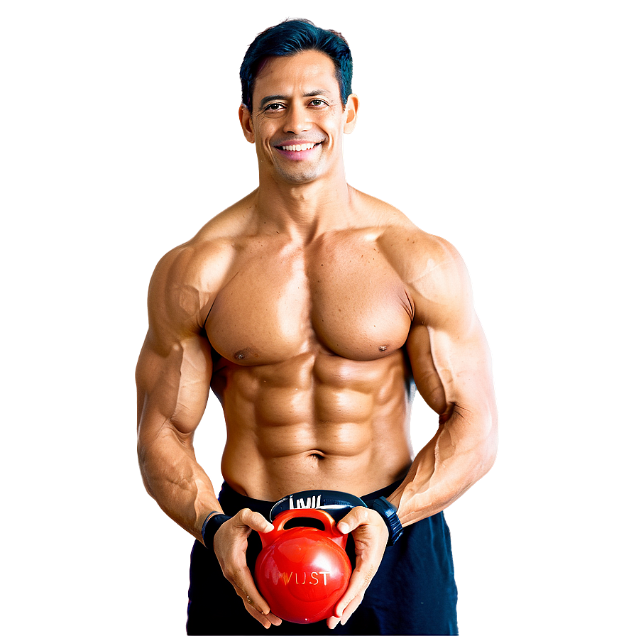 Muscle Man With Kettlebell Png 06252024