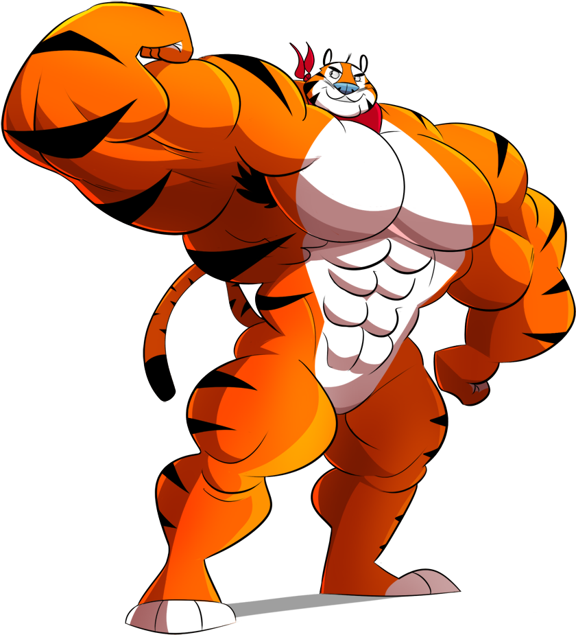 Muscled_ Tony_ The_ Tiger_ Animation_ Style