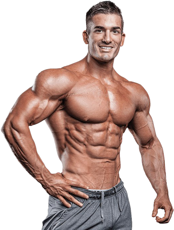 Muscular Man Posing Bodybuilding