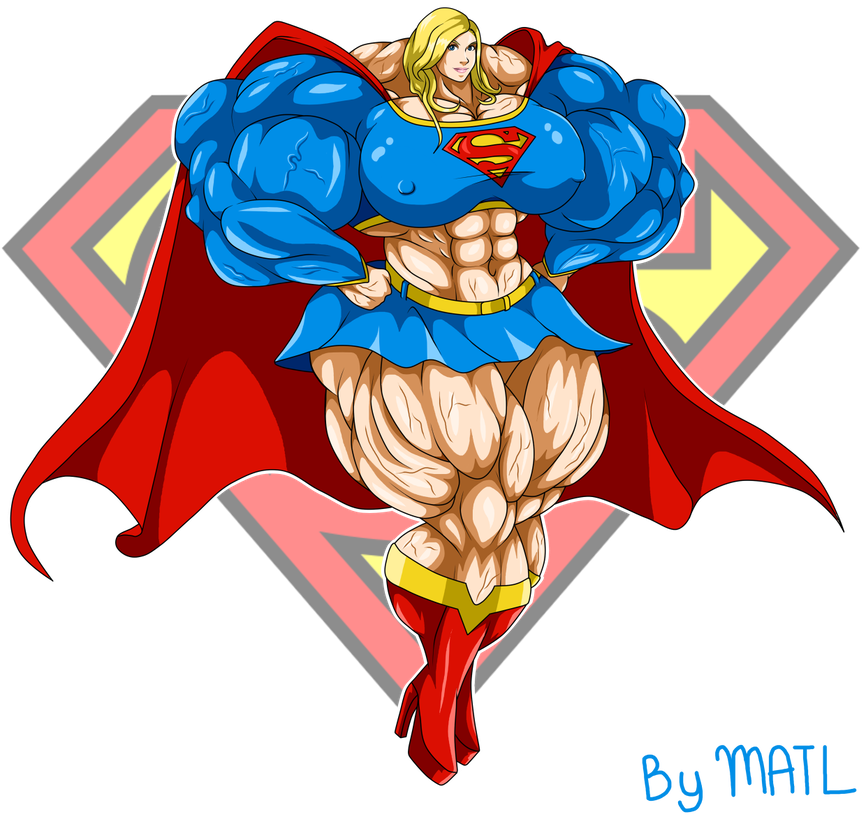 Muscular Supergirl Artwork