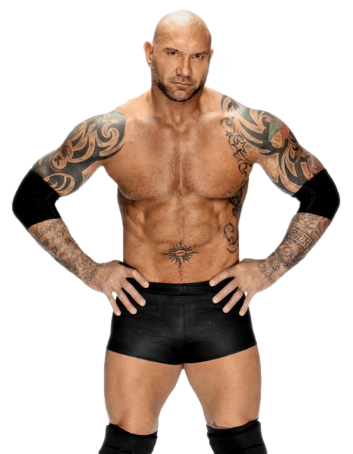 Muscular Tattooed Wrestler Pose