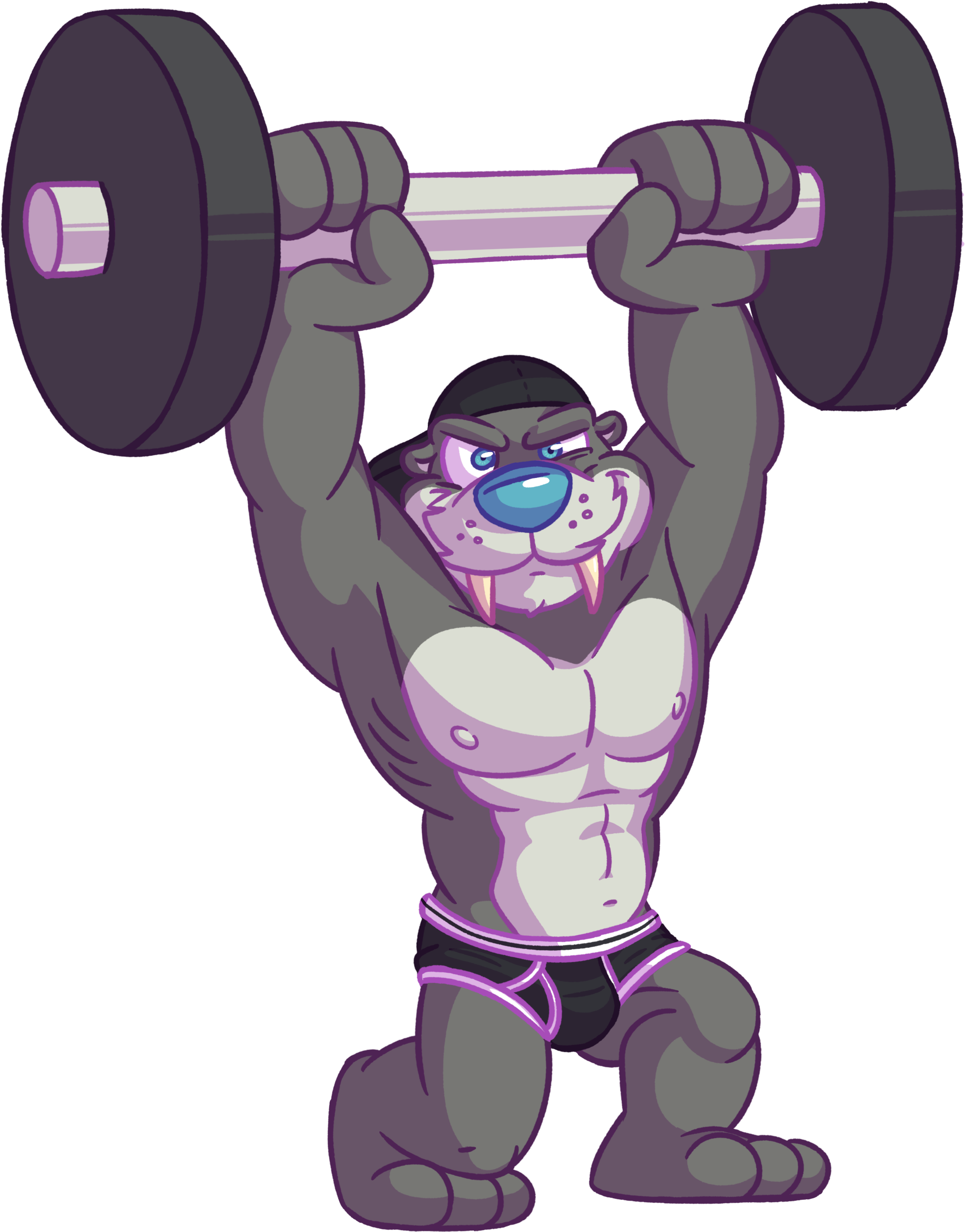 Muscular Walrus Lifting Weights.png