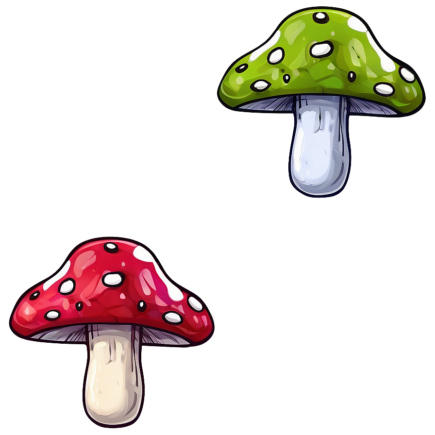 Mushroom Cartoon Set Png 06272024