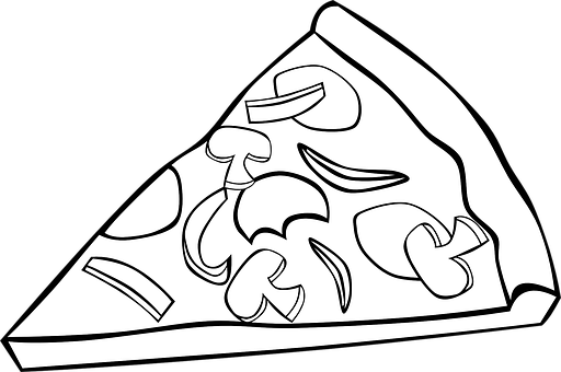 Mushroom Pizza Slice Outline