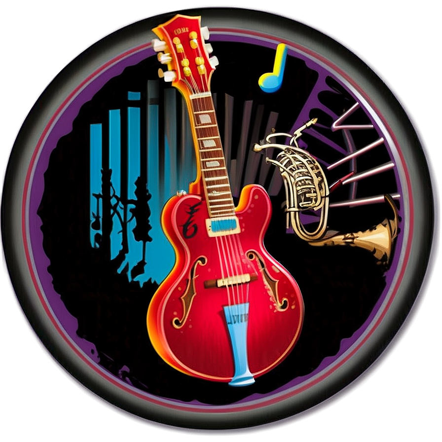 Music Band Circular Sticker Png Mil53