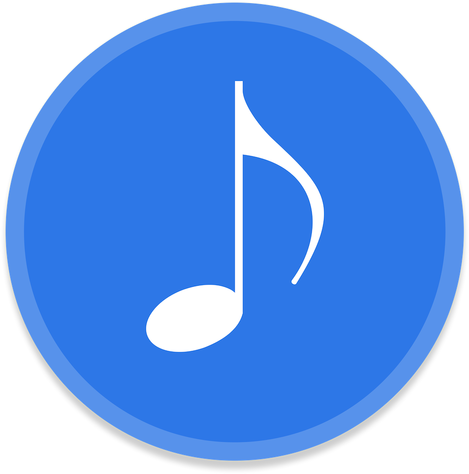 Music Note Icon Blue Background