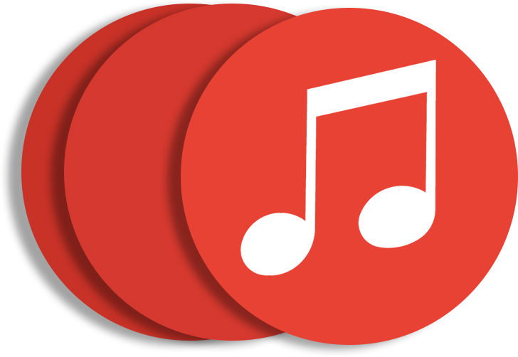 Music Note Icon Red Background