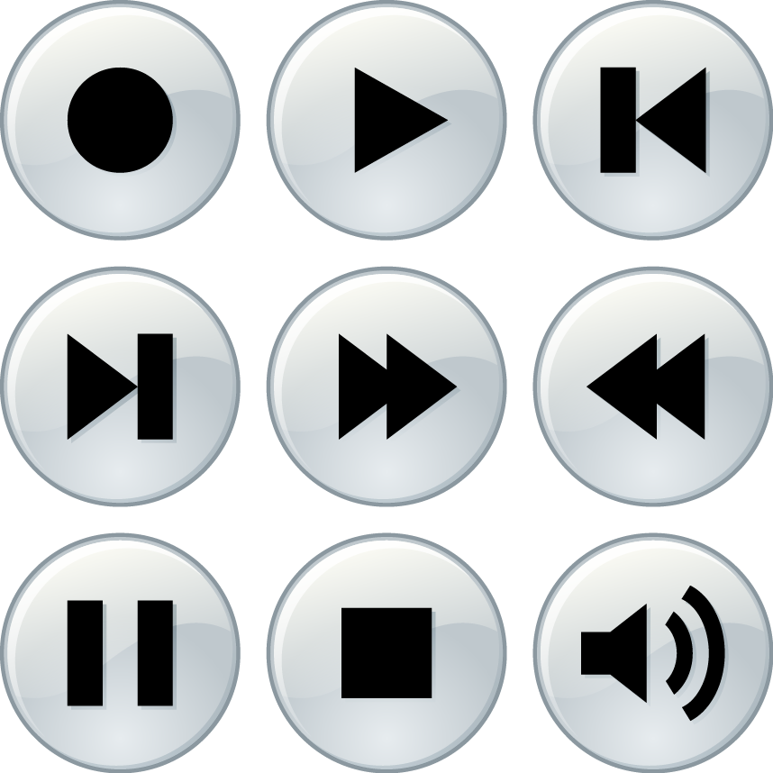 Music Player Buttons Set