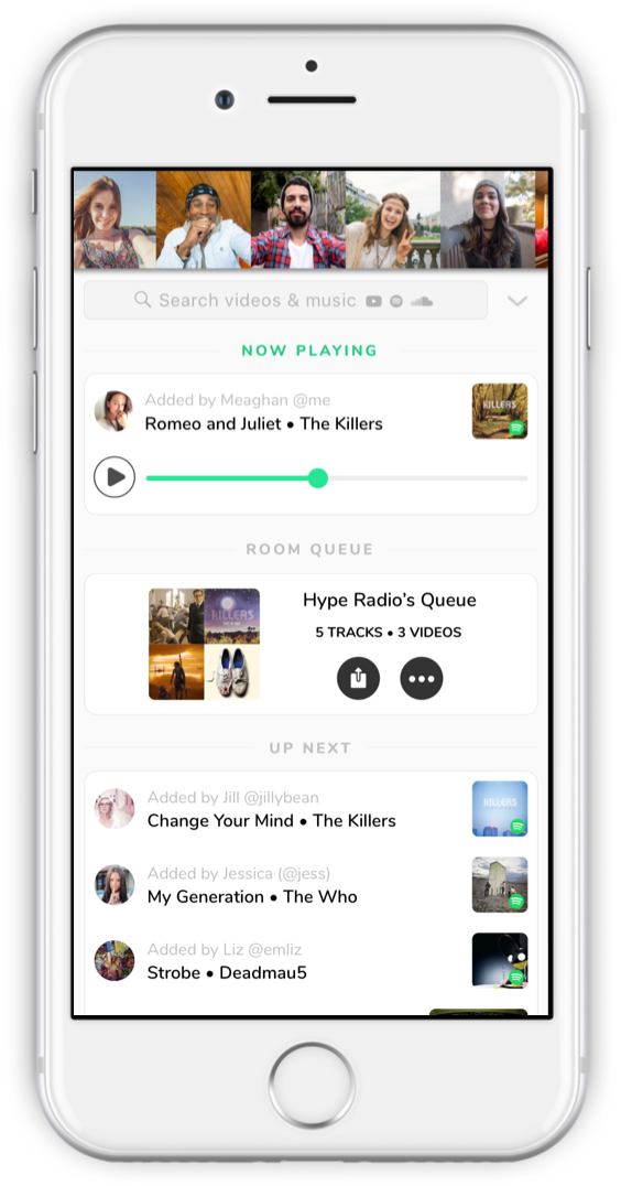 Music Queue App Screen