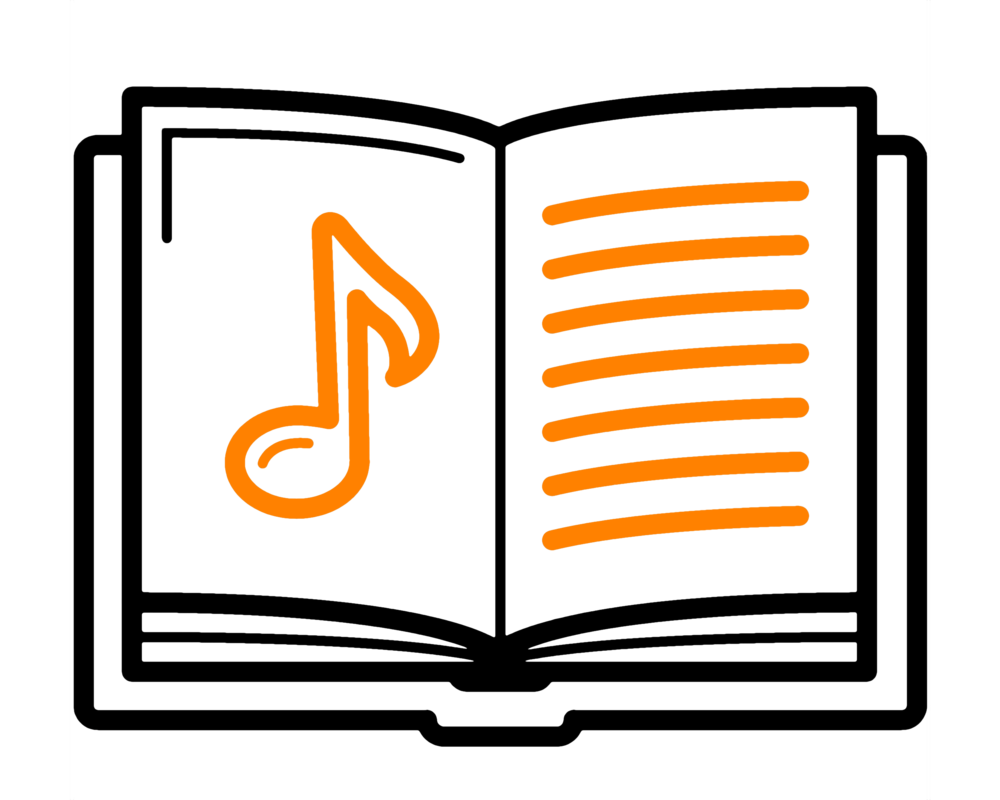 Musical Note Open Book Icon