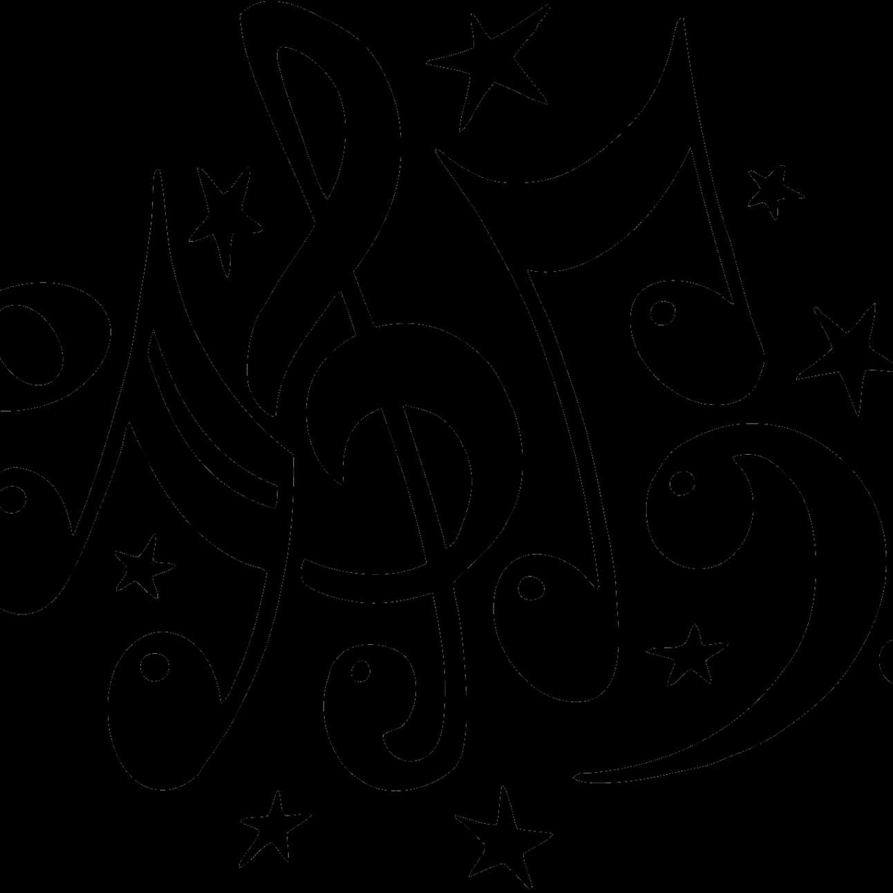 Musical Notesand Stars Design