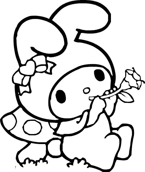 My Melody Coloring Outline