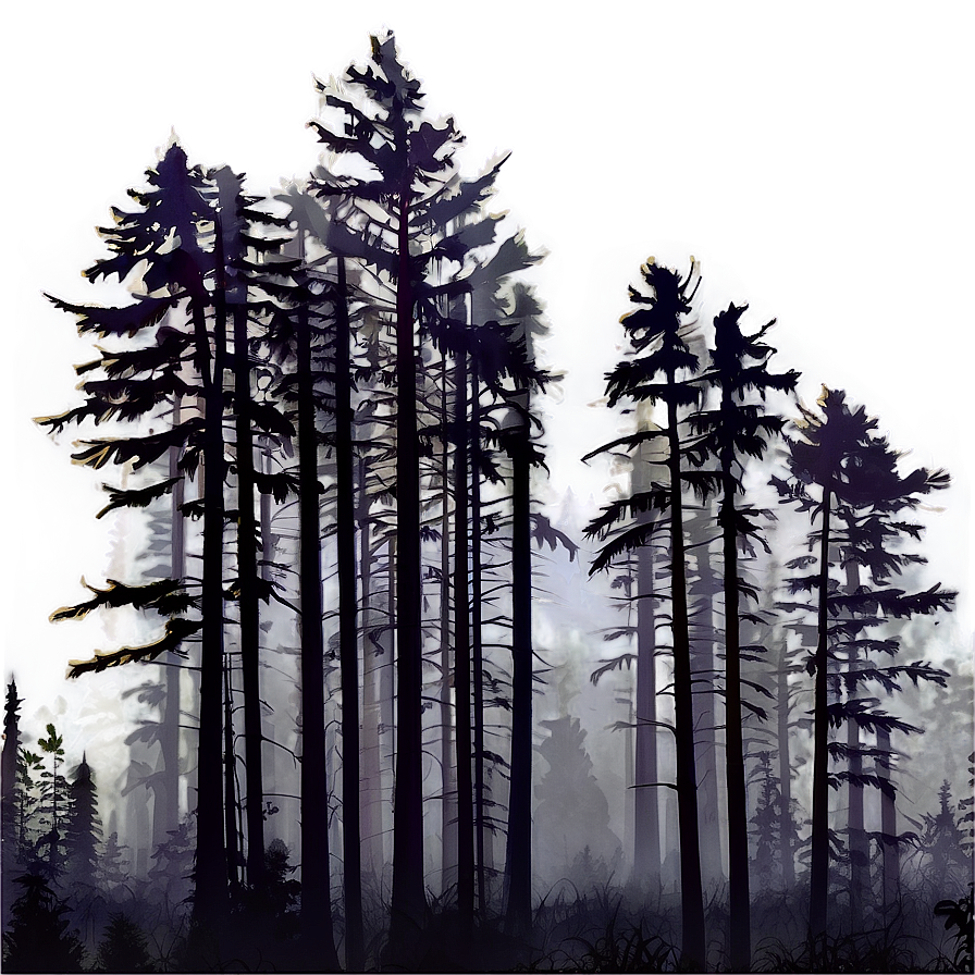 Mysterious Foggy Forest Png Nnq