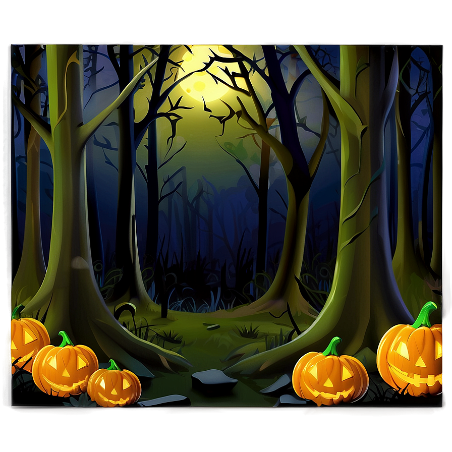 Mysterious Halloween Cartoon Forest Png Acr81