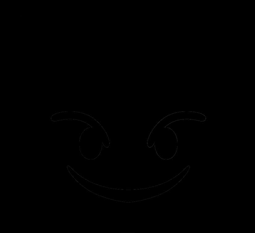 Mysterious Smiling Face Outline