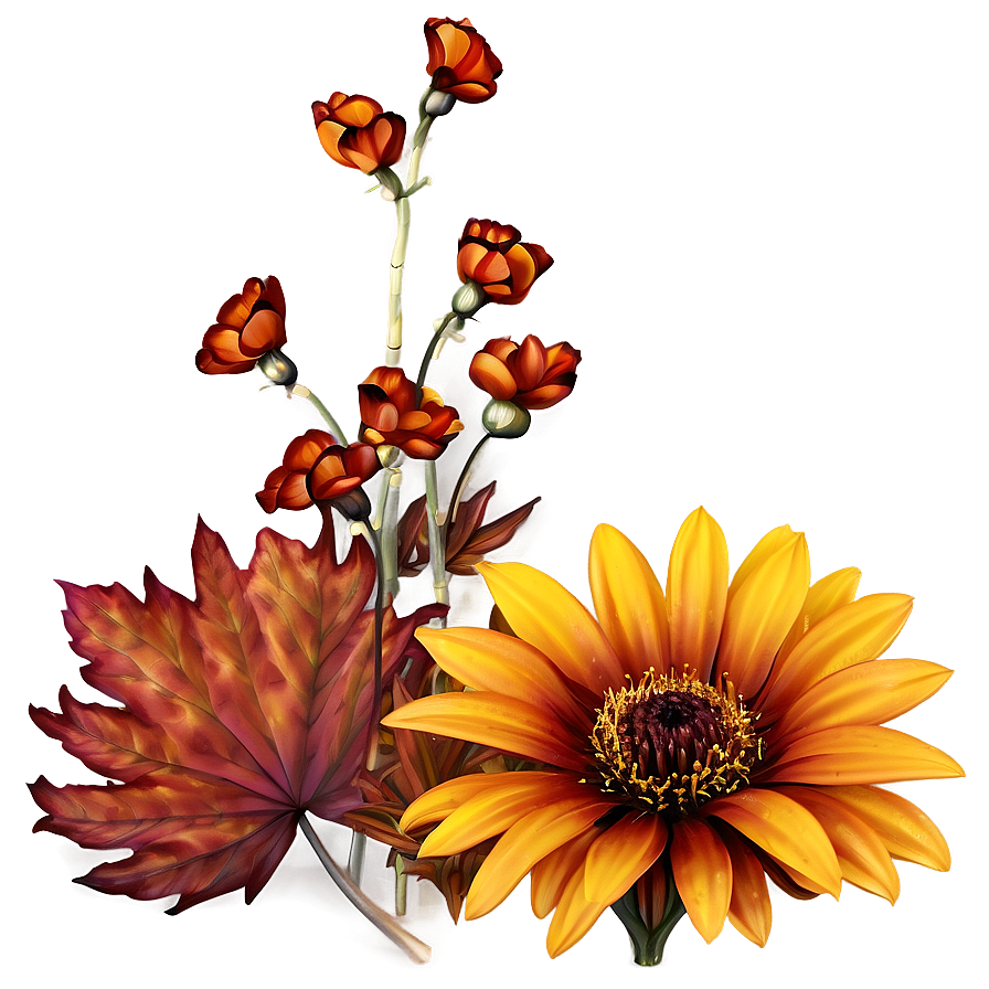 Mystic Fall Flowers Png Pdg