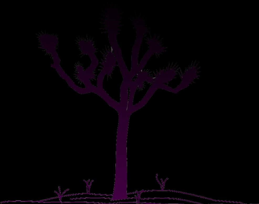 Mystic Purple Tree Silhouette
