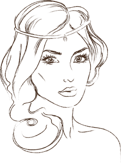 Mystic Woman Outline Art