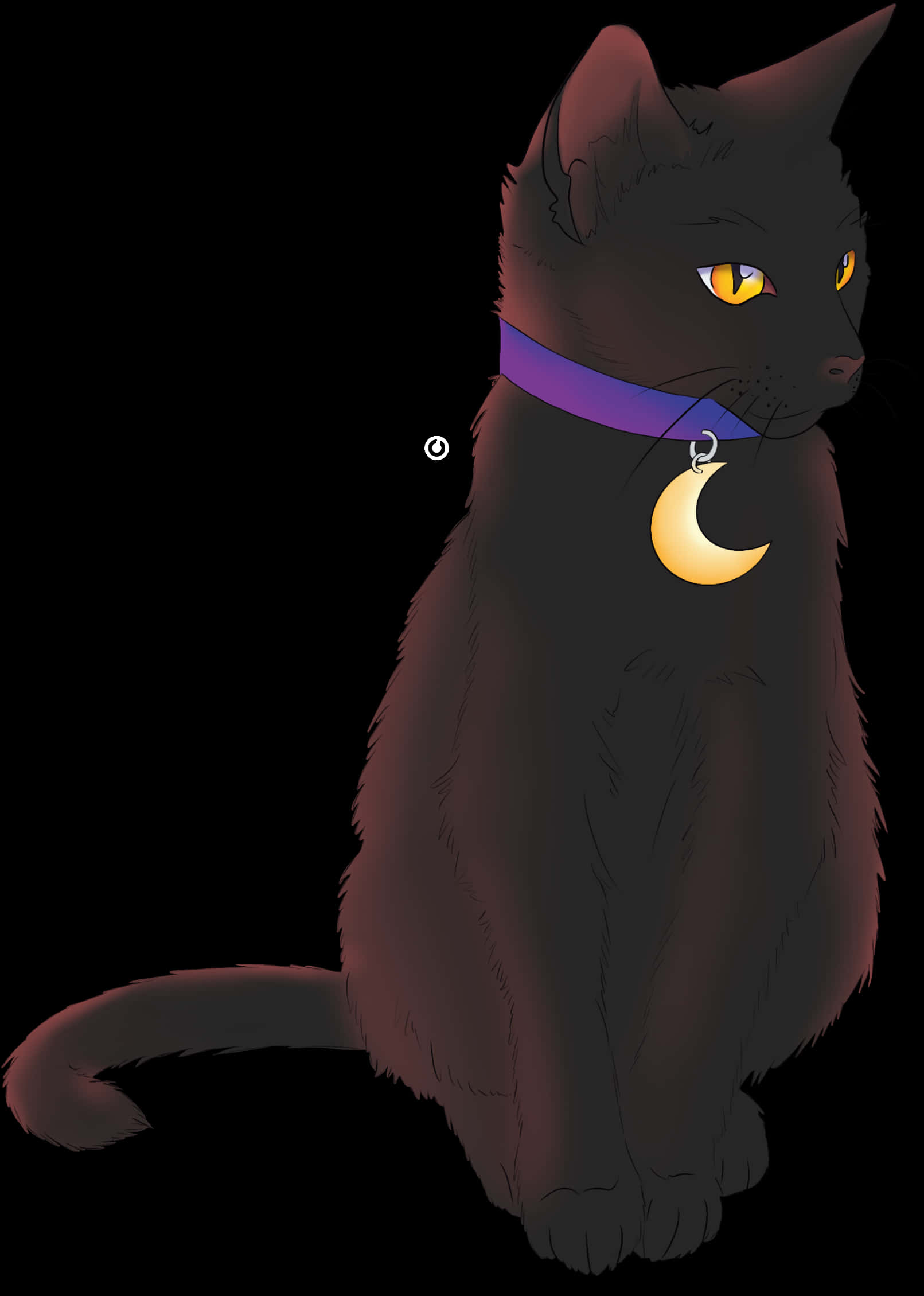 Mystical Black Cat Moon Pendant