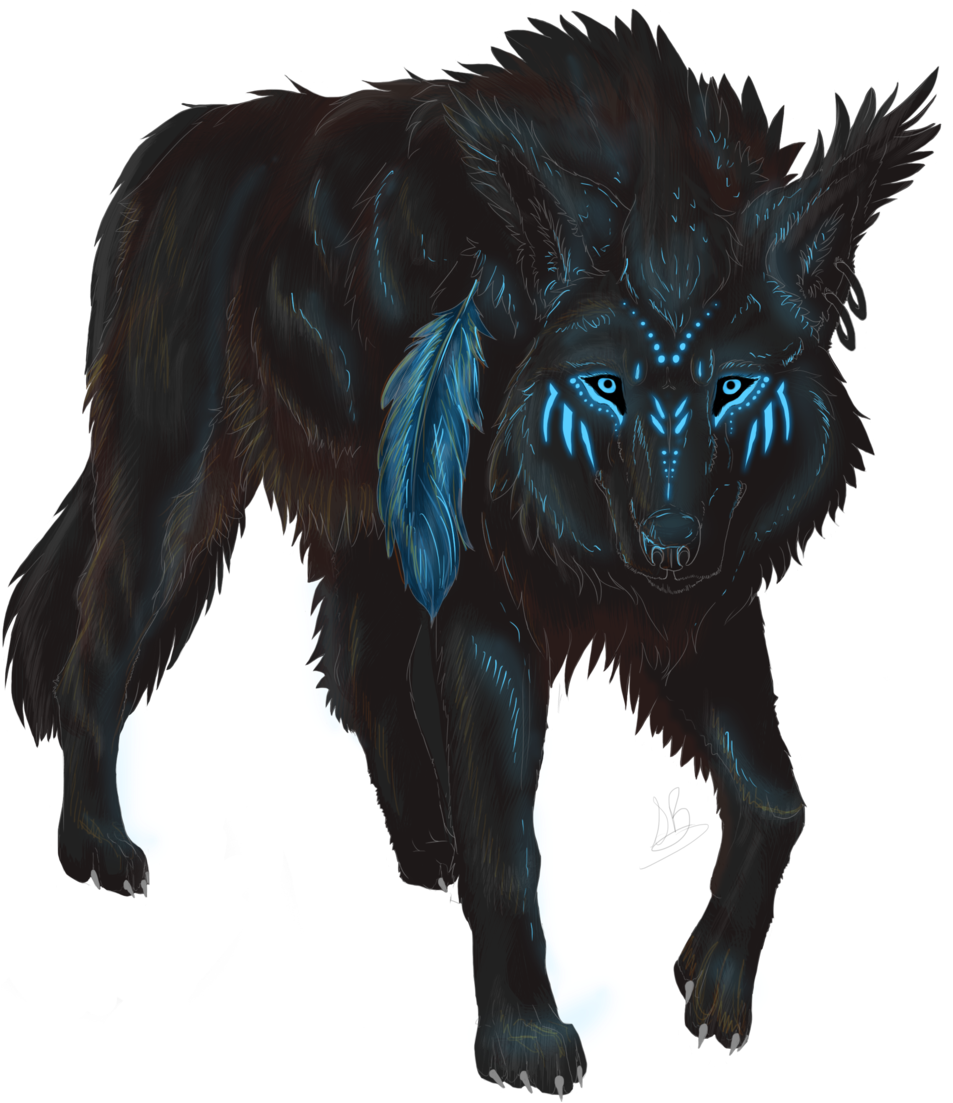 Mystical Blue Wolf Artwork