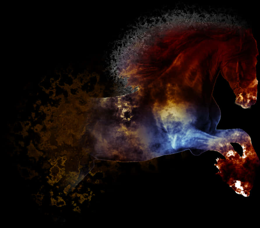 Mystical_ Fire_ Horse_ Abstract_ Background