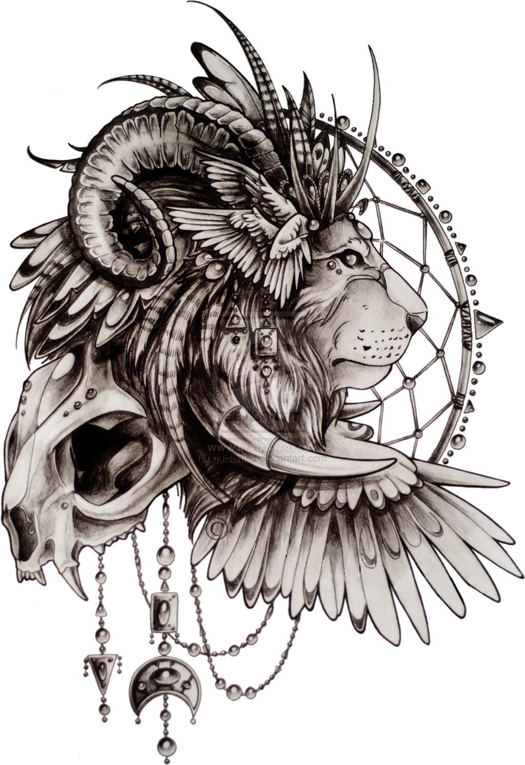 Mystical Lion Tattoo Design