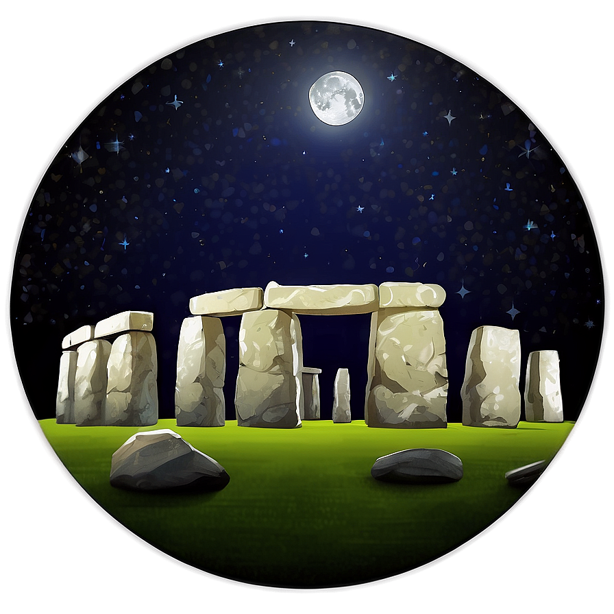 Mystical Stonehenge Under Full Moon Png 28