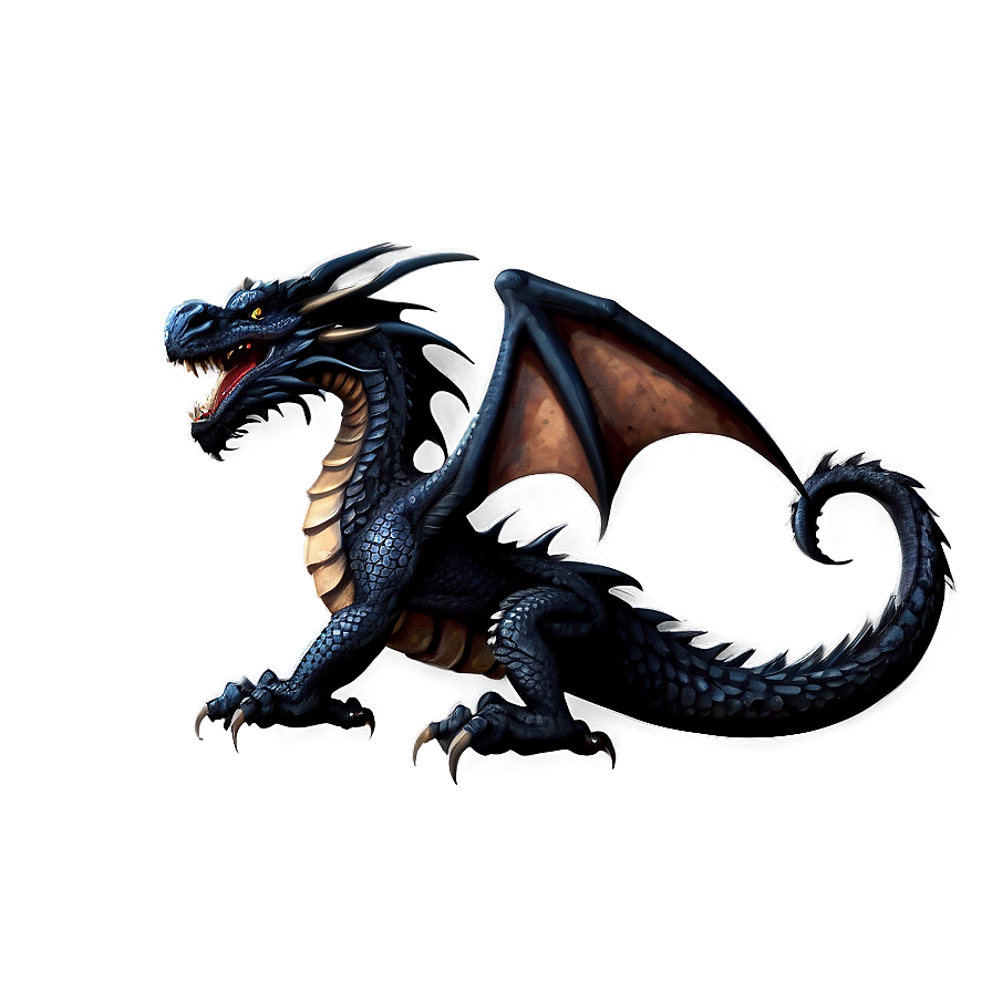 Mythical Black Dragon Png 13