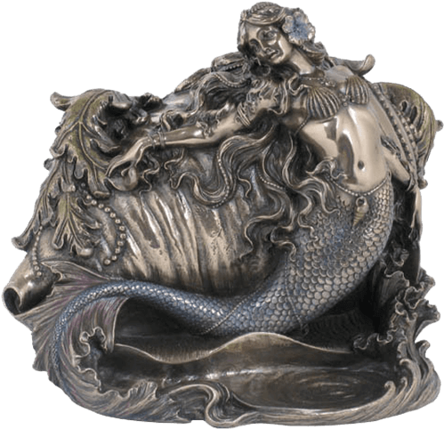 Mythical Mermaid Conch Sculpture